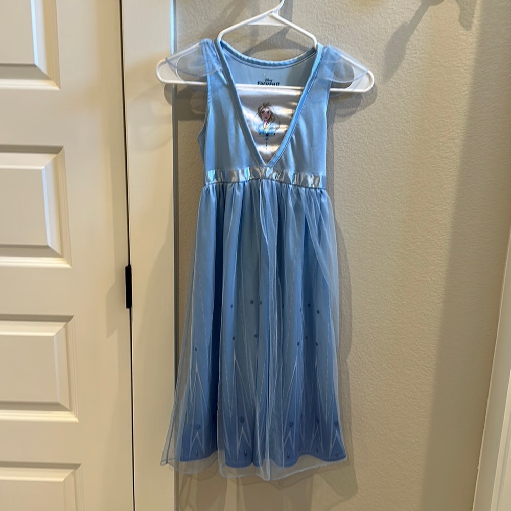 EUC Disney Frozen 2 Elsa Princess Nightgown Pajama Dress Up Size M Girls PJ